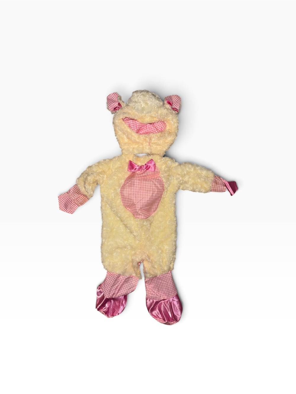 Plush Yellow and Pink Lamb Costume for Kids